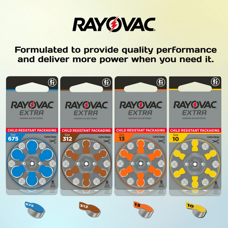 Rayovac Extra Hearing Aid Batteries, Size 675, Pack of 60 Rayovac Extra Hearing Aid Batteries, Size 675, Pack of 60