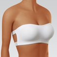 thumbnail image 2 of VISALY Women Plus Size Strapless Bandeau Bra Anti Slip Strapless Crisscross Back Bralettes Side Hook Closure Tube Bra Non Slip Cross Back Padded Seamless Seamless Stretch Wrap Tube Brassiere White S, 2 of 7