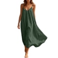 thumbnail image 7 of BOOMNY Women's Backless Cami Dress Spaghetti Strap Cami Lounge House Dresses Flowy Beach Summer Maxi Sundress, 7 of 7
