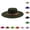 001-Army Green, variant on Fedora Hat Wool Felt Wide Brim Rivet Leather Band Autumn Winter Warm Outdoor Panama Jazz Cap