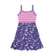 thumbnail image 4 of Uourmeti Girls Summer Dresses Patriotic Causal Spaghetti Strap Swing Dress Kids American Flag Star Sundress 3-14Y Cami Midi Tiered Dress, 4 of 6