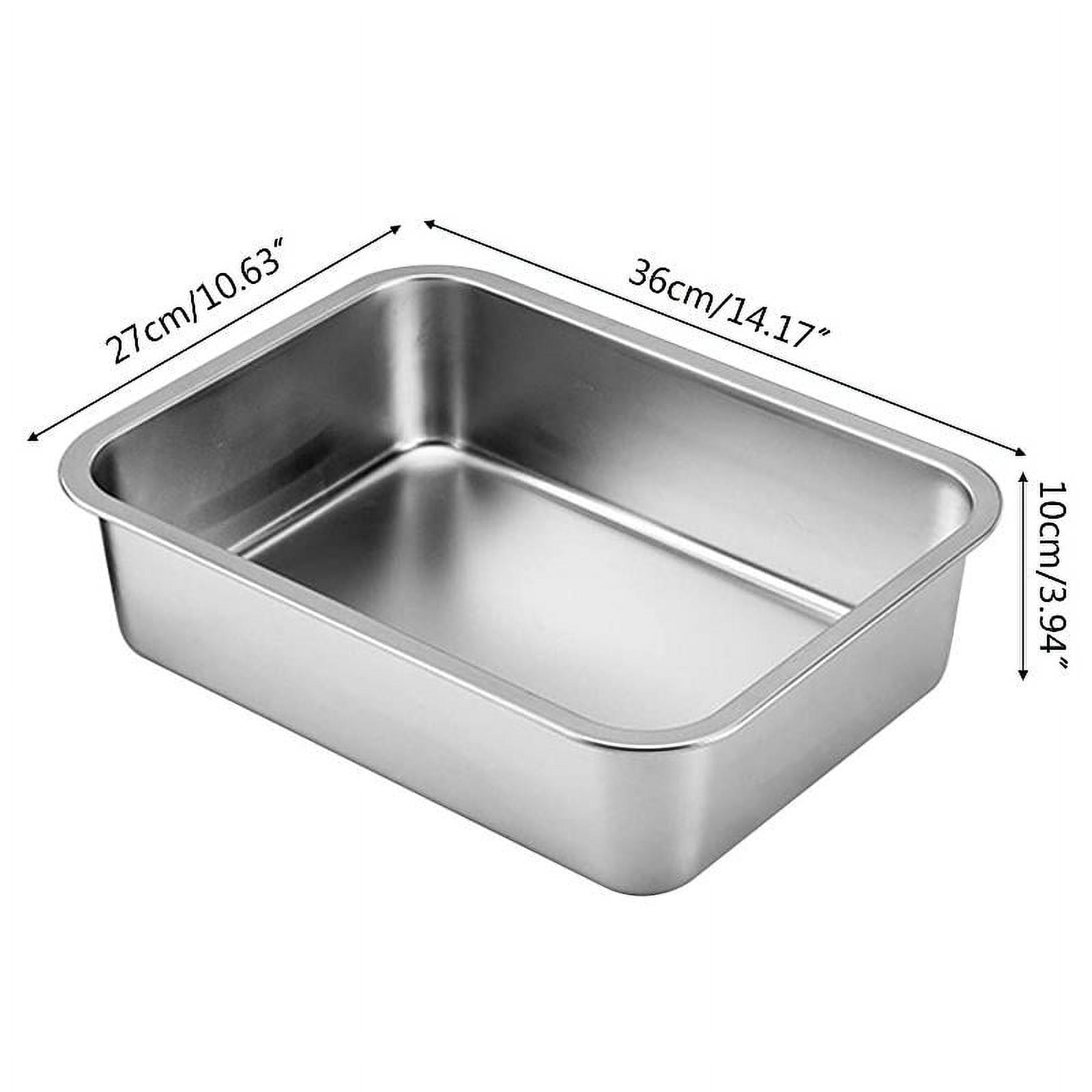 JNANEEI Stainless Steel Litter Box for Cat and Rabbit Odor Control Non Stick Smooth Surface Easy to Clean Never Bend Rust Proof