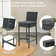 thumbnail image 4 of AVAWING 3PCS Outdoor Patio Rattan Bar Table and Chairs Set w/ Removable Cushion, Black, 4 of 7