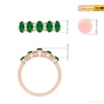 thumbnail image 5 of ANGARA Lab Grown 1 Ct Five Stone Emerald and Diamond Wedding Ring in 14K Rose Gold for Women (Size-5x3mm) | May Birthstone, Birthday, Anniversary, Jewelry Gift for Women | Lab Grown Emerald Ring, 5 of 9