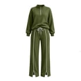 thumbnail image 4 of Xdegoge Womens 2 Piece Sweatsuits Half Zip Pullover Sweatshirt and Slit Wide Leg Pants Casual Lounge Sets Athletic Tracksuit, 4 of 9