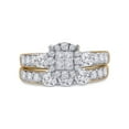 thumbnail image 2 of FB Jewels 14kt Yellow Gold Princess Diamond Bridal Wedding Ring Band Set 1-1/2 Cttw Size 8, 2 of 4
