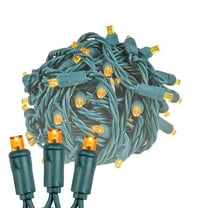 Novelty Lights 25FT 50 Light LED Orange, Outdoor String Lights, Corded Electric, Dimmable