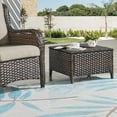 thumbnail image 7 of PARKWELL 2PCS Patio Rattan Ottoman Outdoor Foot Rest with Gray Cushion in Brown Wicker, 7 of 7