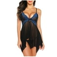 thumbnail image 1 of Gibobby Conjunto de lencería Conjunto de falda a cuadros para mujer con ribete de encaje y falda(Azul, XXG), 1 of 5