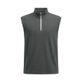 thumbnail image 3 of YLSDY Men's Ribbed Quarter-Zip Sleeveless Top, Casual Textured Shirt with Mock Neck for Layering Dark Gray XL, 3 of 4
