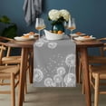 thumbnail image 2 of White Dandelion Table Runner - 72 Inch Long, Kitchen Dining Table Runner Dresser Scarves, Spring Plants Flowers Vintage Gray Farmhouse Decor for Coffee Tables Wedding Party Banquet, 2 of 8