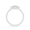 thumbnail image 2 of ANGARA Natural Classic Round Aquamarine and Diamond Three Stone Ring in 925 Sterling Silver for Women (Size-4mm) | March Birthstone, Anniversary, Jewelry Gift for Women | Natural Aquamarine Ring, 2 of 9