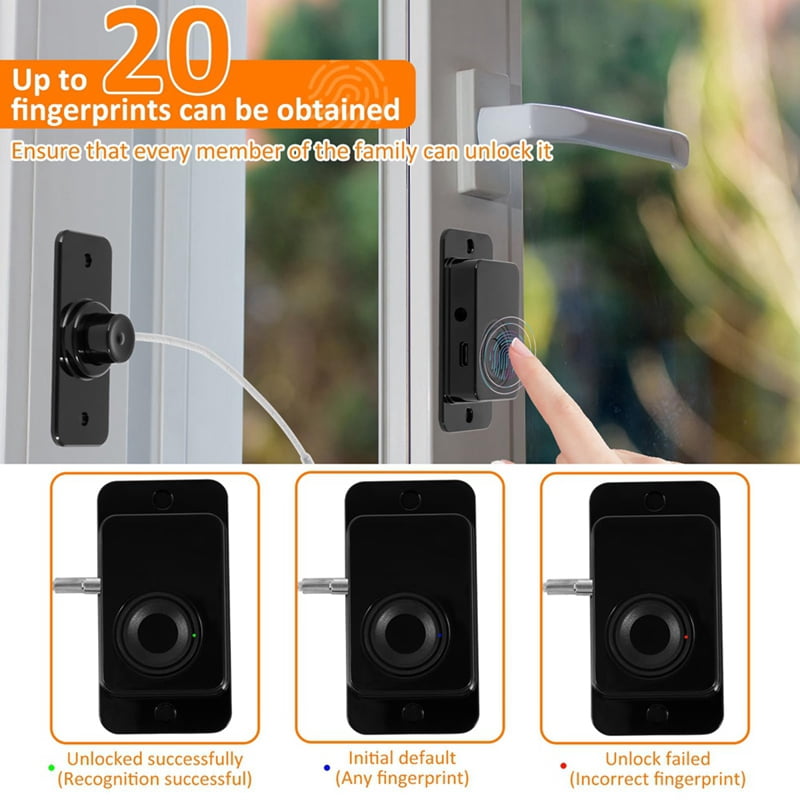 3X Fingerprint Fridge Lock, Refrigerator Safety Lock, Intelligent Cabinet Lock for Drawers, Dishwasher
