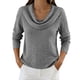 thumbnail image 3 of TaTaai Womens Ribbed Knit Top Long Sleeve V Neck Solid Color Casual Sweater Loose Fit Pullover Fall Winter Wear Gift, 3 of 6