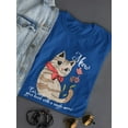 thumbnail image 3 of Cats Melt Heart Meow Quote Shaped T-Shirt Women -Image by Shutterstock, Female Medium, 3 of 4