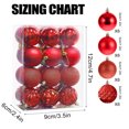 thumbnail image 3 of Fllostpr 24PC Electroplated Christmas Ball Ornaments, Shatterproof Hanging Decor Set for Xmas Tree Wreath Garland Party Indoor, Red 1.2", 3 of 7