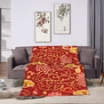 thumbnail image 1 of ZNDUO Red Vector Flowers Pattern Throw Blanket, Lightweight Cozy Soft Throw Blanket for Couch, 60"x50" Throw Blankets for Bed, 1 of 8