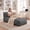 Grey, variant on Poshby Large Flannel Plush Bean Bag Lounger Chair for Adults, White