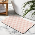 thumbnail image 3 of Luxury Checkered 20x32in Bath Rug | Non-Slip, Super Soft | Microfiber, Absorbent | Perfect Bath Carpet for Bathroom Floor, 3 of 5