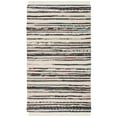 thumbnail image 3 of SAFAVIEH Rag Benton Striped Cotton Runner Rug, Ivory/Charcoal, 2'3" x 8', 3 of 10