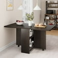 thumbnail image 6 of Folding Dining Table with Drop Leaf and 2 Storage Racks for Small Spaces, 51.1"D x 31.4"W x 29.5"H, Dark Walnut, 6 of 7