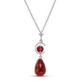 thumbnail image 1 of Galaxy Gold 14k Solid White Gold Ruby Pendant Necklace 9.3 ctw Briolette Drop Brilliant Round Cut (16), 1 of 1