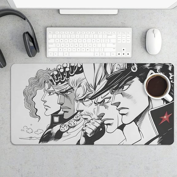 HELLOYOUNG JoJo's Bizarre Adventure Anime Mouse Pad Gaming Mousepad for PC Gamer Desk Non-Slip Rubber Base Large Extended Mouse Mat for Enhanced Gameplay & Anime Themed Desktop Setup