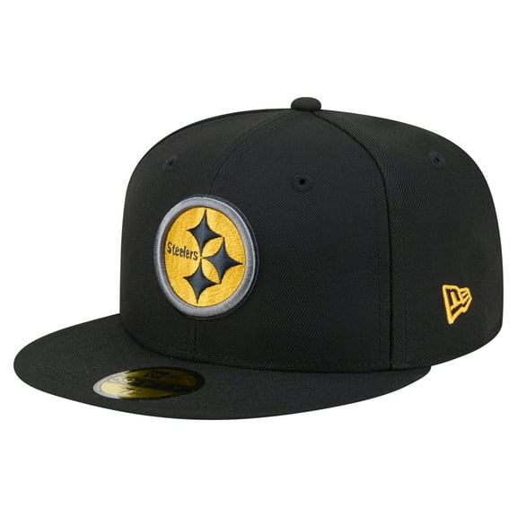 Men's New Era Black Pittsburgh Steelers Color Pop 59FIFTY Fitted Hat