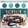 thumbnail image 5 of 3 Pcs Soft Bedding Set, Includes 1 Duvet Cover with Zipper And 2 Pillow,Shams Flower Entwined Snake King(102"×90"), 5 of 8