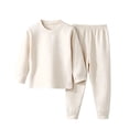 thumbnail image 2 of BXJX Girls Outfit Sets, Crew Neck 2 PC Long Sleeve Casual Pullover Tops and Pants Sets Khaki Size 0-1 T, 2 of 7