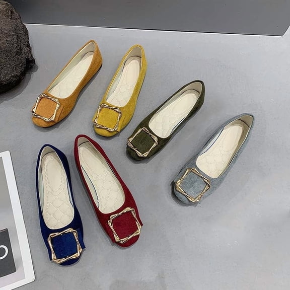 Crunowin Women's Flats, Spring Fall Canvas Fabric Multi-Color Office & Casual Everyday Shoes Blue 6