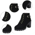 thumbnail image 7 of Mostsola Womens Combat Boots Lug Sole Heel Ankle Boots Lace up Zipper Round Toe Short Boots, 7 of 7