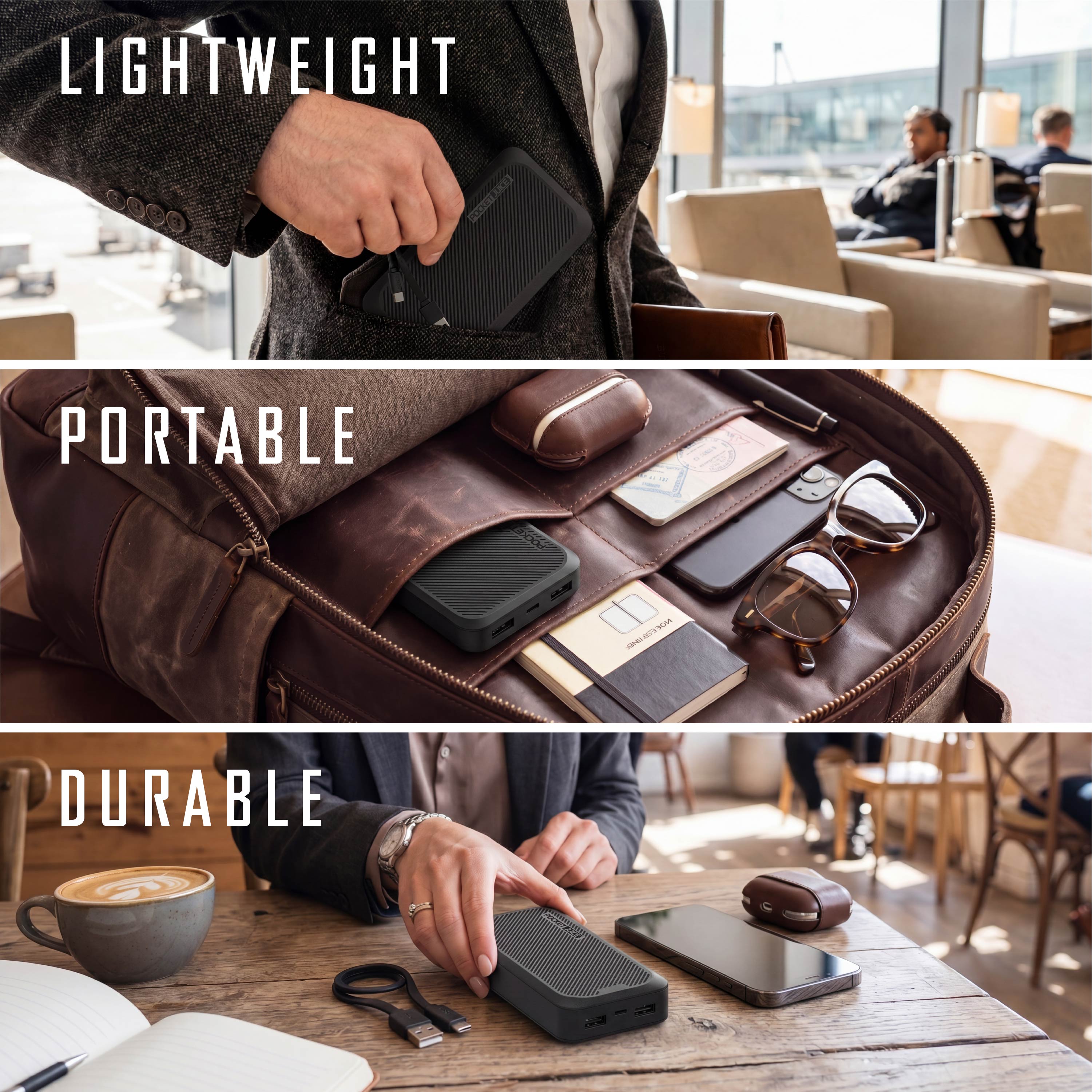 Pocket Juice Endurance 10000mAh Power Bank with AC Plug, Black photo 7