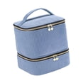 thumbnail image 1 of Bolsa organizadora de esmaltes de uñas, estuche de portátil a prueba de polvo, bolso organizador para herramientas de manicura y pintalabios. Azul, 1 of 8