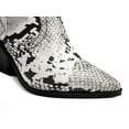 thumbnail image 5 of Ferwind Women's Cowboy Mid-Calf Boots Animal Print Layered High Heels Adult Black/White  8, 5 of 9