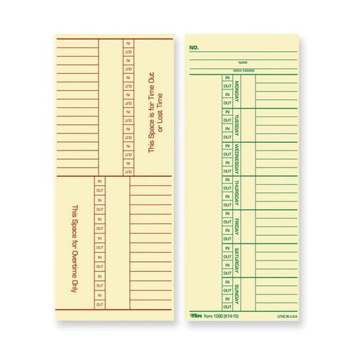 TOPS Named Days/Overtime Time Cards - 3.37 TOPS Named Days/Overtime Time Cards - 3.37