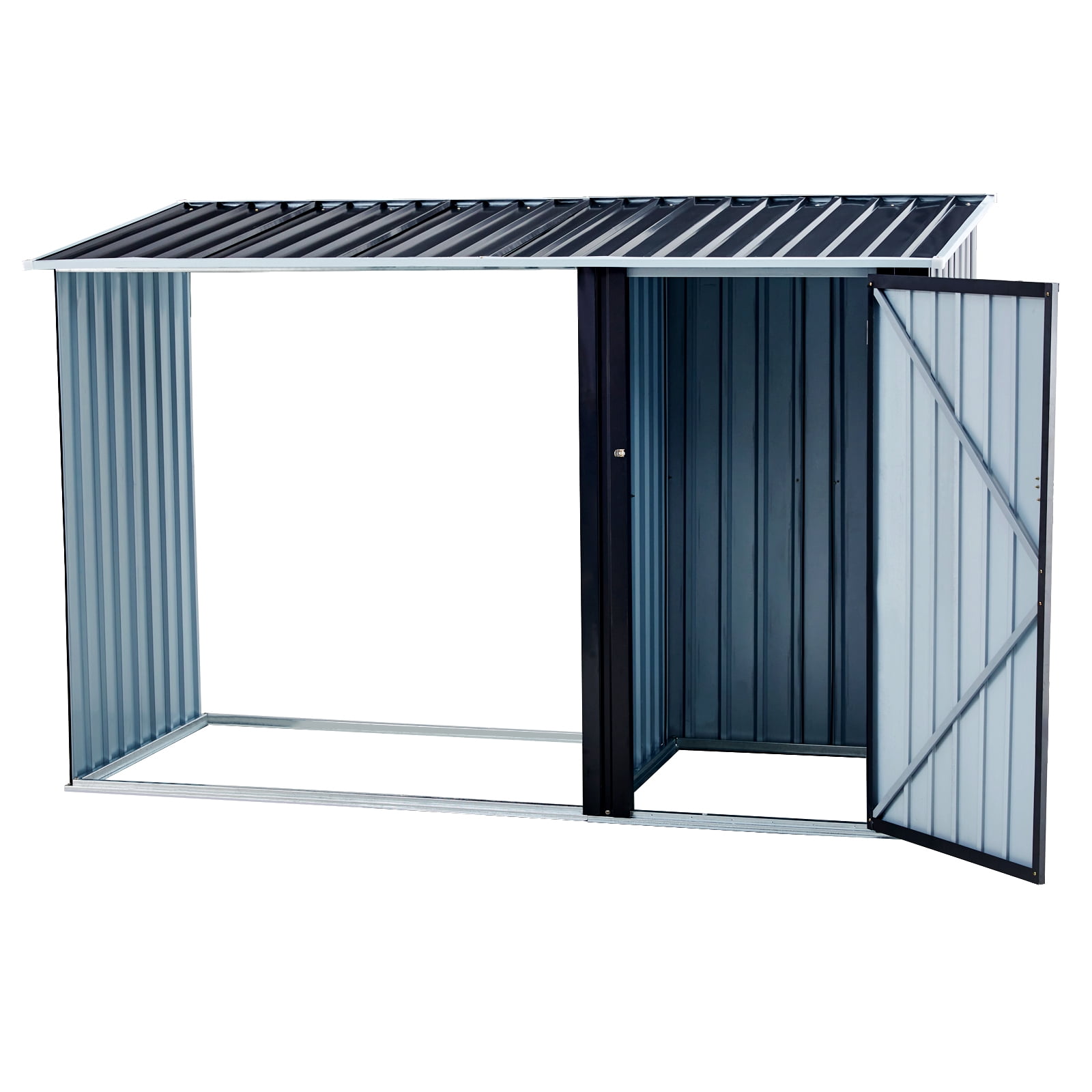 Storage Shed, 3 x 3 FT Metal Utility Shed with Lockable Door for Garden Lawn Backyard, Dark Gray