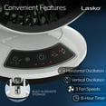 thumbnail image 4 of Lasko Whirlwind 7" Orbital Motion 3-Speed Remote Controlled Air Circulator Table Fan, White, A12557, 4 of 15