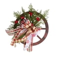 thumbnail image 1 of Cateissary Colgantes decorativos para puertas, de decoración navideña, de Navidad con rueda de carro de granja Kits de decoración para fiestas 40 cm de diámetro inferior., 1 of 6