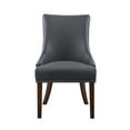 Chic Home Cooper PU Leather, Linen Swoop Arm Dining Chair, Set of 2