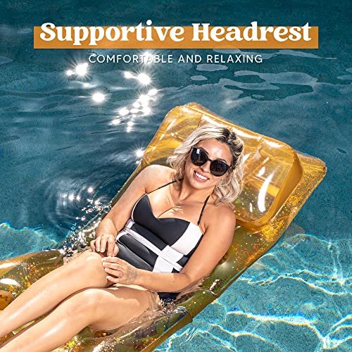 Sloosh 2 Packs Flotador Inflable para Alberca Salón con Reposacabezas, Flotadores Suntanne Sloosh Sloosh