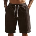 thumbnail image 3 of Mens Corduroy Shorts Vintage Texture Beach Casual Shorts Plus Size Drawstring Baggy Short Pants Pockets Resort Wear Coffee L, 3 of 3