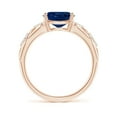 thumbnail image 2 of ANGARA Natural 2 ct Blue Sapphire Vintage Style Ring with Diamond Accents in 14K Rose Gold for Women (Size-9x7mm) | September Birthstone, Anniversary, Jewelry Gift for Women | Natural Sapphire Ring, 2 of 8