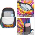 thumbnail image 4 of Yellow and Purple Tie Dye Pattern 17" School Backpacks for Teens,Waterproof Oxford Fabric,S-Shape Padded Straps for School,Travel,Hiking,Camping, 4 of 6