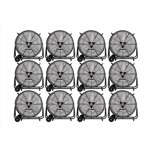 K Tool International 77741-PL12 24" Belt Drive Drum Fan w/Wheels, Pallet of 12
