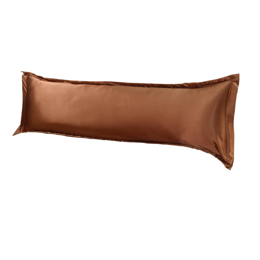 Super Soft Silk Body Pillow Cover Long Pillow Pillowcases 48x120cm Black 