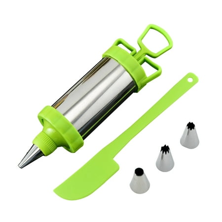 

Viugreum Pastry Filling Injector Syringe Decorating Kit Stainless Steel Icing Tool with 3 Tips and 1 Spatula Dessert Decorator Baking Tool for Fondant Cupcakes Cookies Cream