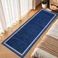 thumbnail image 2 of Washable Area Rug for Living Room, Solid Neutral Non Slip Large Rug with Rubber Backing, Low Pile Stain Resistant Modern Carpet for Bedroom Dining Room, 2×6 ft to 10×13 ft, Camel Gray Blue Black, 2 of 8