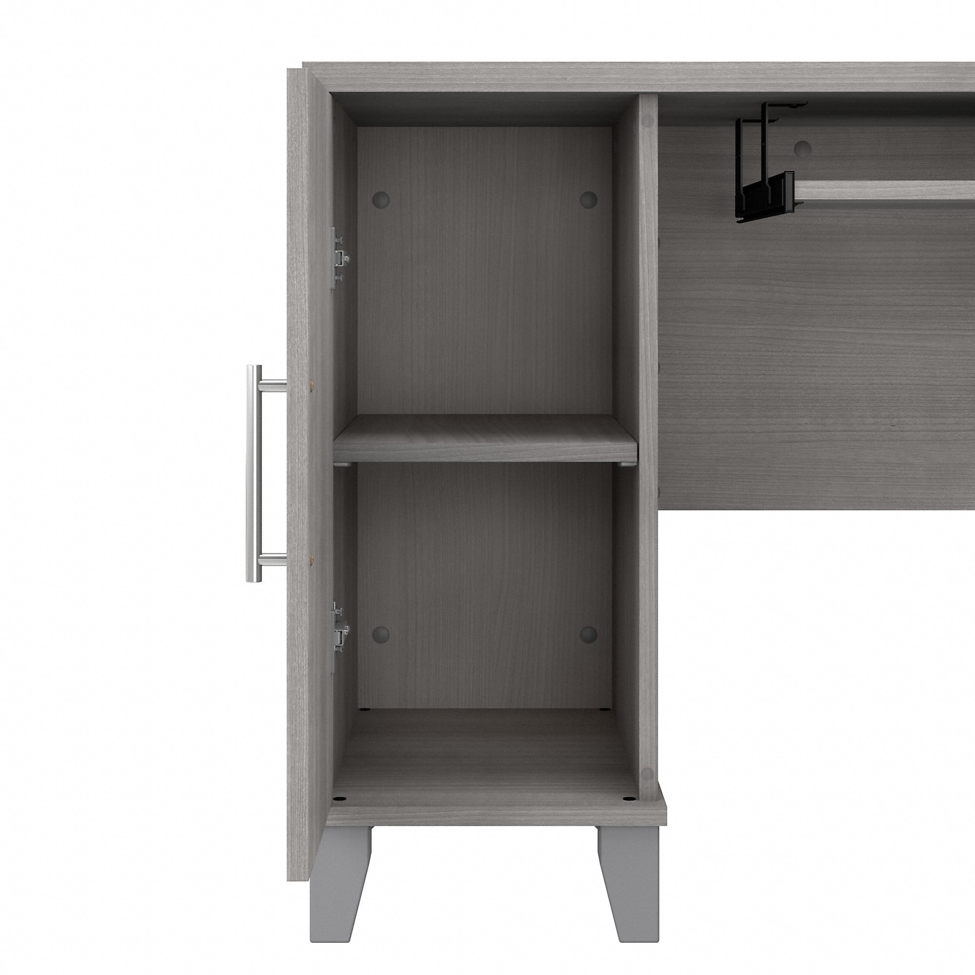 Bush Furniture Somerset 72" L Desk and Hutch with Storage, Platinum Gray