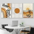 thumbnail image 2 of IDEA4WALL Framed Canvas Print Wall Art Set of 3 Mid-Century Geometric Sun Desert Plants Abstract Nature Illustrations Modern Art Nordic Zen Decorative for Home Decor - White 24"x36"x3, 2 of 5